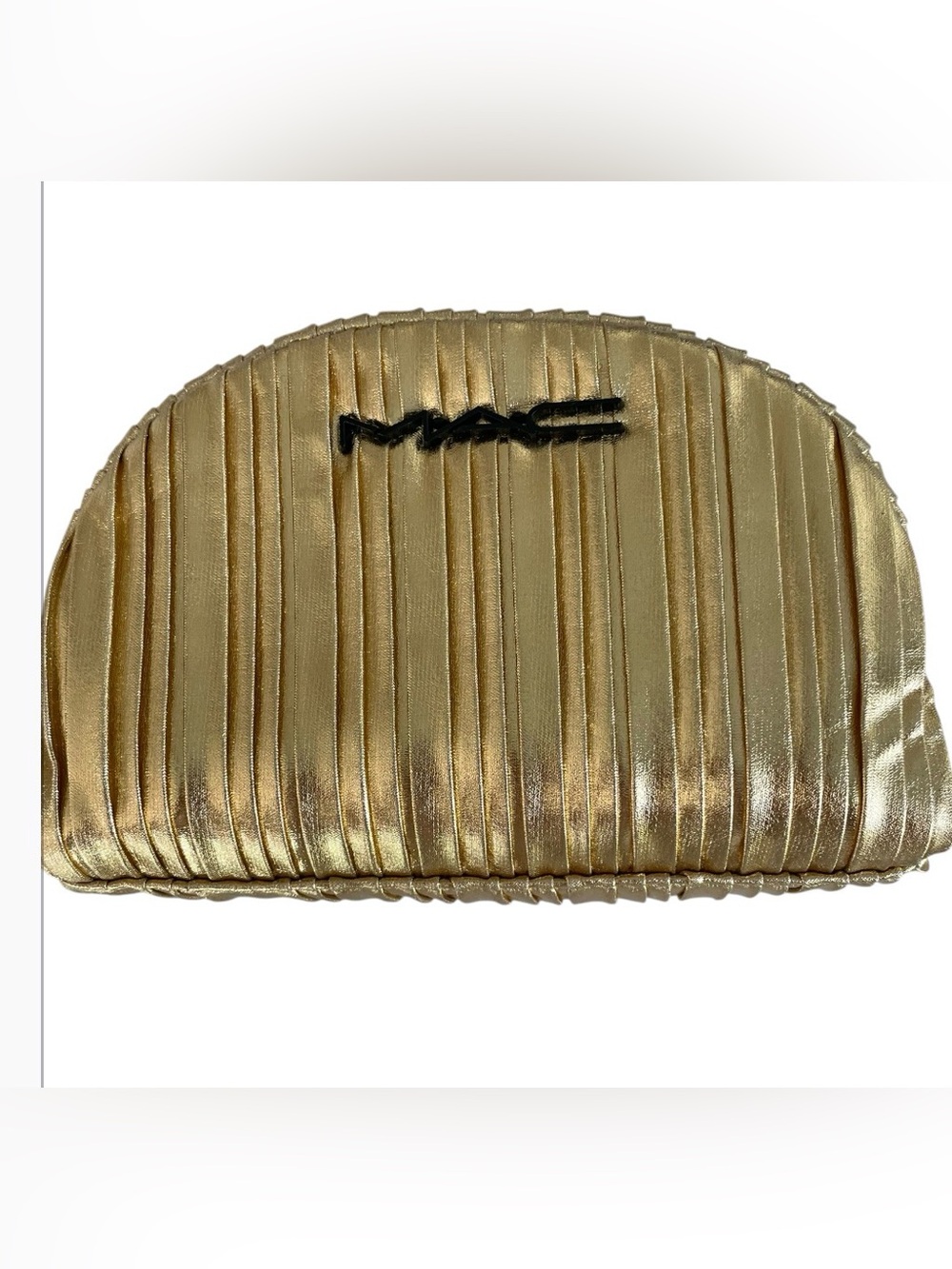 MAC Metallic Gold Cosmetic Bag/ Clutch New No Tags